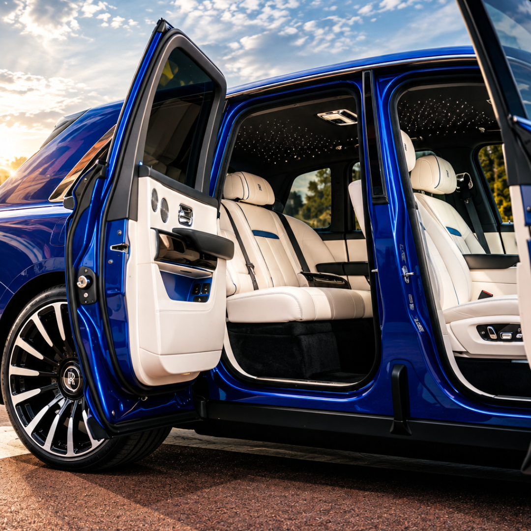 Blue Rolls-Royce with Starlit Interior